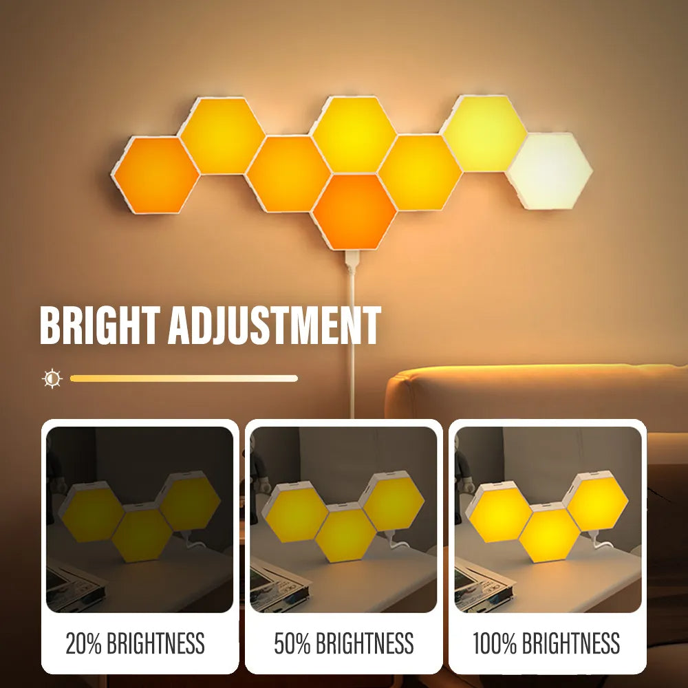 RGB Bluetooth LED Hexagon Light Indoor Wall Lights