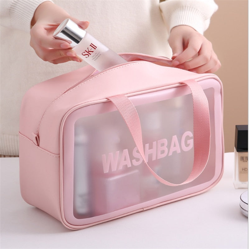 Portable Transparent Waterproof Travel Wash & Makeup Bag