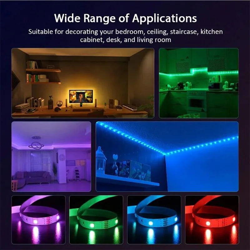 USB 1-30M LED Light Strip RGB 5050 Bluetooth Wifi APP Control Luces Led Light Strip Lighting Music Sync for Party PC TV Living R