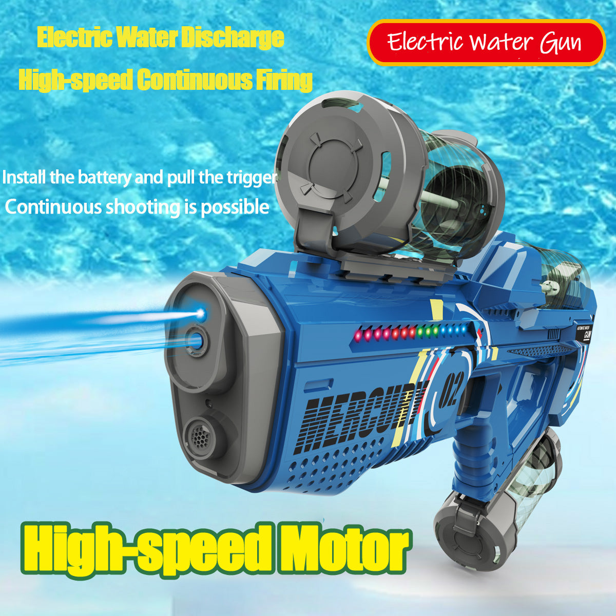 Summer Fully Automatic Electric Water Gun with Light