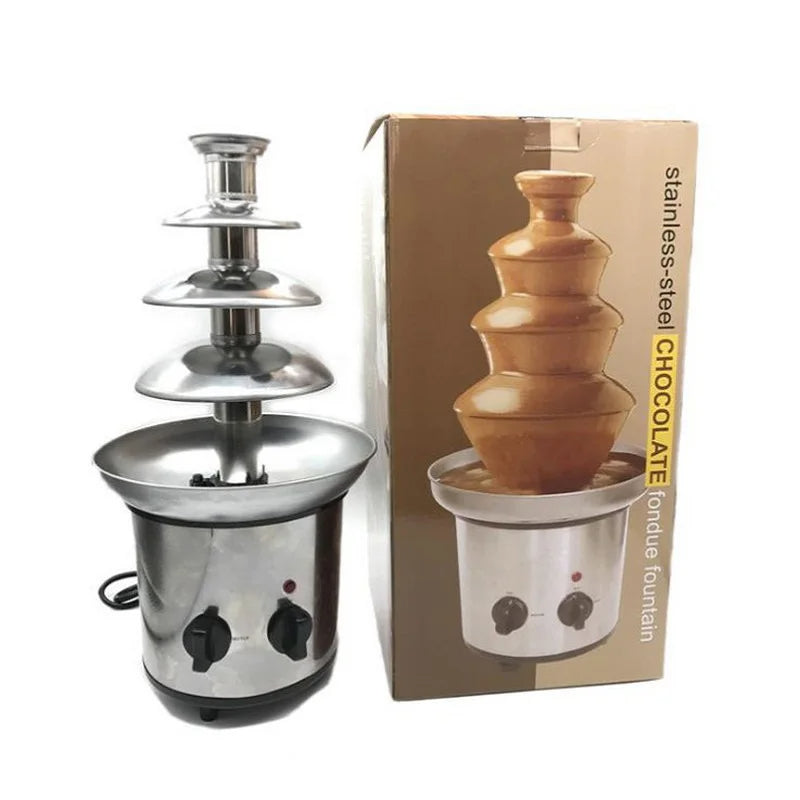 4 Tier Stainless Steel Electric Chocolate Fondue Fountain