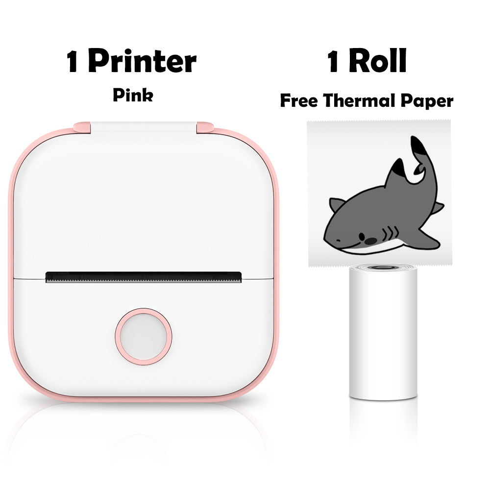 Portable Bluetooth Thermal Label Printer with Self-Adhesive Thermal Papers